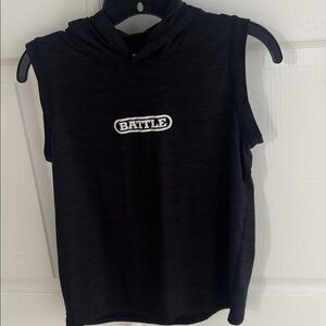 Battle Black Sleeveless Hoodie